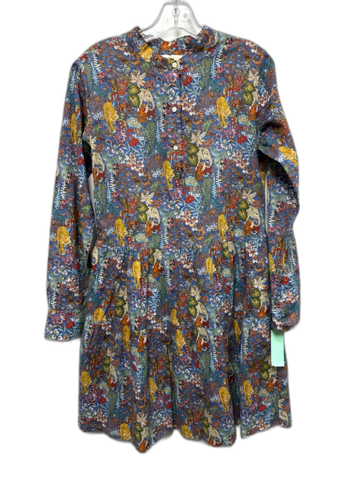 Ann Mashburn Size M Blue & Multi No Fabric Tag Flora & Fauna Jungle Print Dress Blue & Multi / M