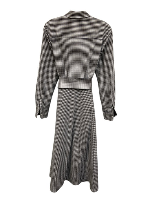 Ann Mashburn Size M Navy blue & Cream Cotton Gingham Long Sleeve Collared Dress Navy blue & Cream / M