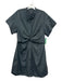 Rag & Bone Size 8 Black Cotton Short Sleeve Twist Front Button Front Mini Dress Black / 8
