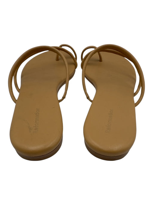 Reformation Shoe Size 8 Tan Leather Strappy Toe Ring Sandals Tan / 8