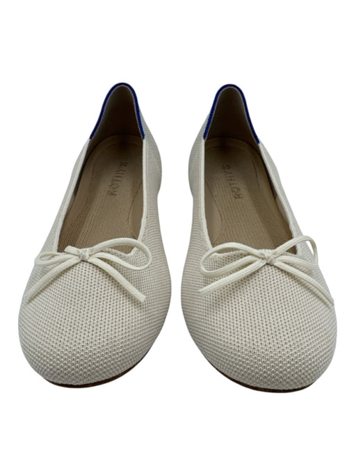 Rothy's Shoe Size 8.5 Cream Synthetic Knit Bow Round Toe Ballerina Flats Cream / 8.5
