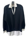 Brochu Walker Size L Black & White Cotton Blend layered Long Sleeve V Neck Top Black & White / L