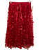 Abbey Glass Size S/M Red Polyester Drawstring 3D floral applique Skirt Set Red / S/M