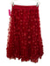 Abbey Glass Size S/M Red Polyester Drawstring 3D floral applique Skirt Set Red / S/M