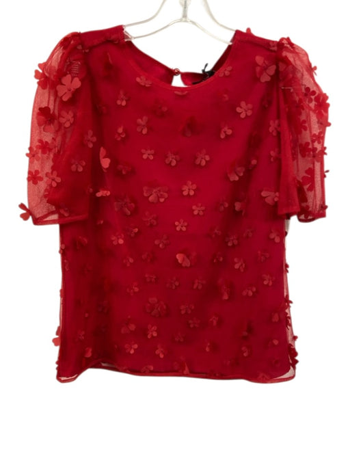 Abbey Glass Size S/M Red Polyester Drawstring 3D floral applique Skirt Set Red / S/M