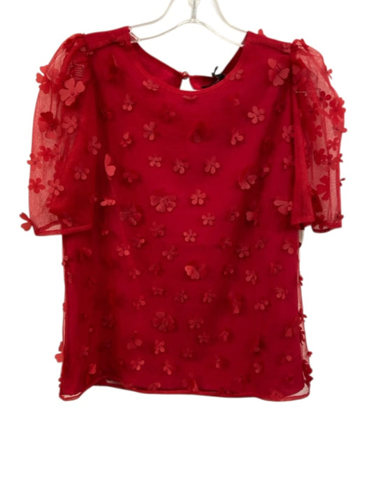 Abbey Glass Size S/M Red Polyester Drawstring 3D floral applique Skirt Set Red / S/M