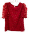 Abbey Glass Size S/M Red Polyester Drawstring 3D floral applique Skirt Set Red / S/M