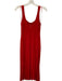 Staud Size M Red Viscose Blend Knit Ribbed A Line Midi Dress Red / M