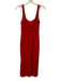 Staud Size M Red Viscose Blend Knit Ribbed A Line Midi Dress Red / M