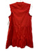 Brochu Walker Size S Red Orange Polyester Blend V Neck Button Down Dress Red Orange / S