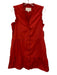 Brochu Walker Size S Red Orange Polyester Blend V Neck Button Down Dress Red Orange / S