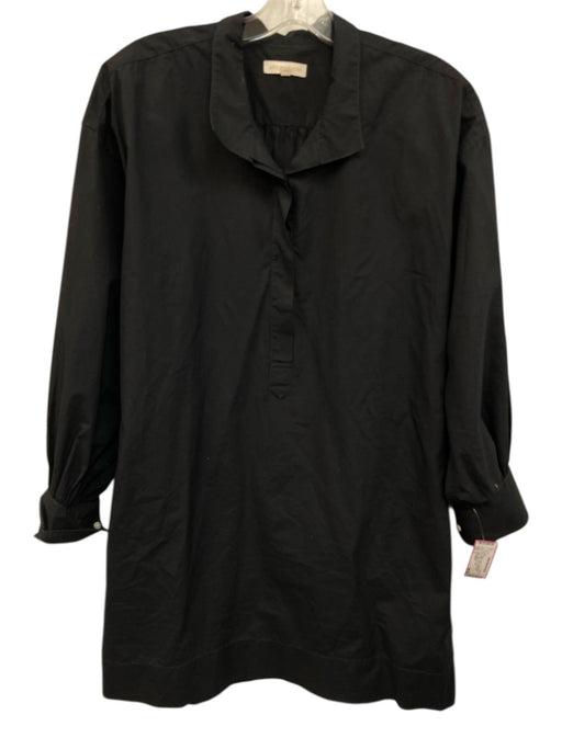 Ann Mashburn Size S Black Cotton Quarter Button Above Knee Dress Black / S