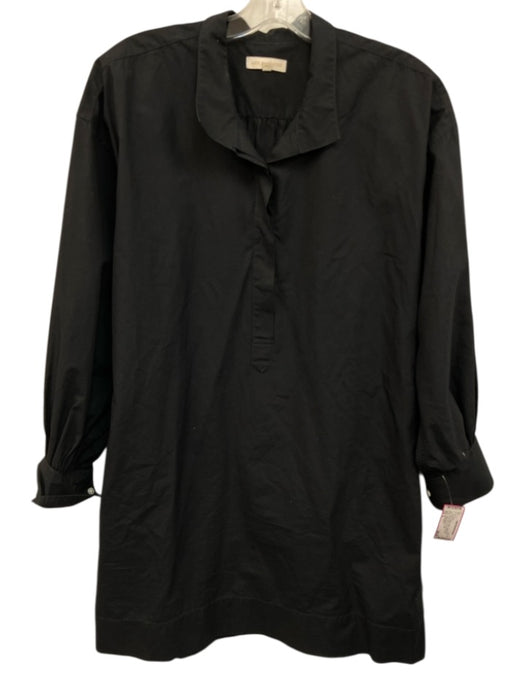 Ann Mashburn Size S Black Cotton Quarter Button Above Knee Dress Black / S