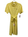 Lacoste Size 38 Yellow Cotton Blend Pique Button Down Short Sleeve Dress Yellow / 38