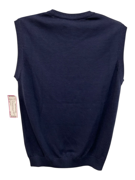 Julia Amory Size M Navy Blue Cotton Blend Knit Ribbed Trim Sleeveless Top Navy Blue / M
