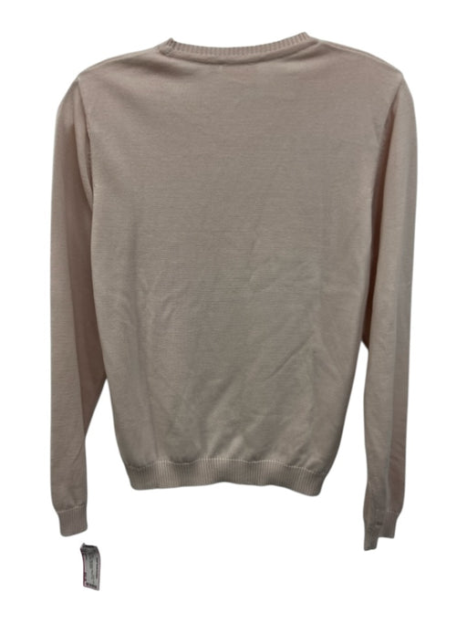 Julia Amory Size M Pale Pink Cotton Blend Ribbed Trim Round Neck Sweater Pale Pink / M