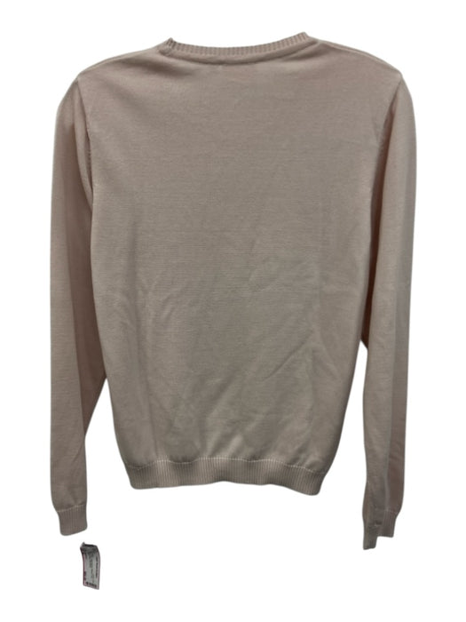 Julia Amory Size M Pale Pink Cotton Blend Ribbed Trim Round Neck Sweater Pale Pink / M