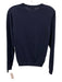 Julia Amory Size M Navy Blue Cotton Blend Ribbed Trim Round Neck Sweater Navy Blue / M