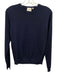 Julia Amory Size M Navy Blue Cotton Blend Ribbed Trim Round Neck Sweater Navy Blue / M