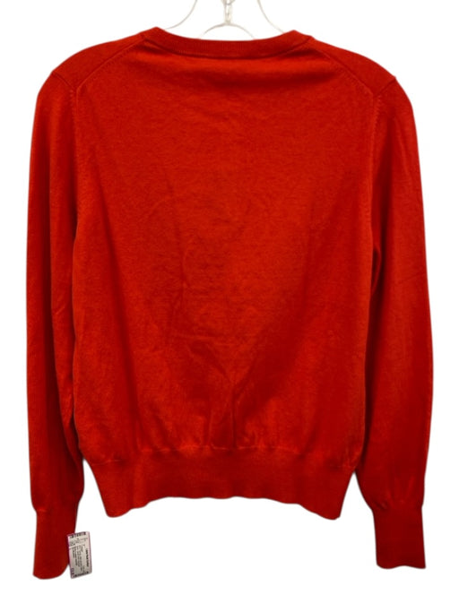 Ann Mashburn Size L Orange cotton silk blend Button Down Round Neck Cardigan Orange / L