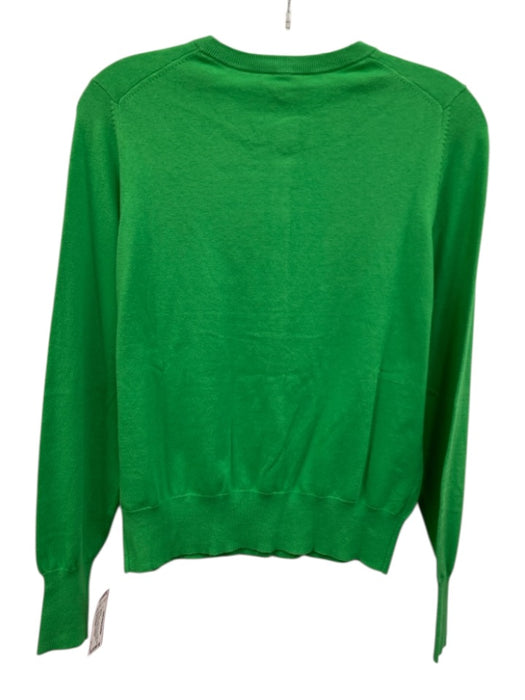 Ann Mashburn Size L Green cotton silk blend Button Down Round Neck Cardigan Green / L