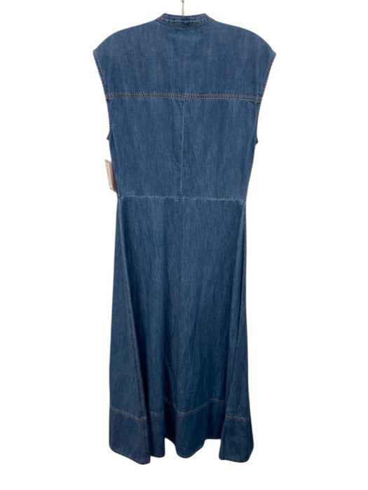 Veronica Beard Jeans Size 6 Medium Wash Cotton Denim Button & Zip Front Dress Medium Wash / 6