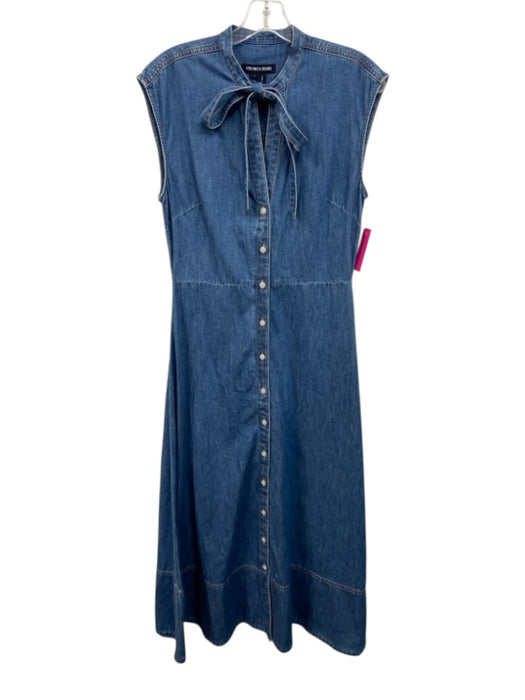 Veronica Beard Jeans Size 6 Medium Wash Cotton Denim Button & Zip Front Dress Medium Wash / 6