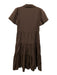 Brochu Walker Size S Brown Cotton Blend Gathered Button Down Puff Sleeve Dress Brown / S