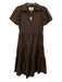 Brochu Walker Size S Brown Cotton Blend Gathered Button Down Puff Sleeve Dress Brown / S