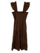Hill House Size S Brown Rayon Blend Shirred tonal stripe Ruffle Straps Dress Brown / S