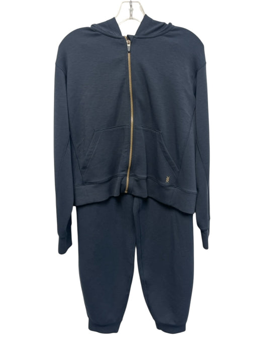 Rhone Size M Navy Blue Heathered Full ZIp Hooded Jogger Pant Set Navy Blue / M