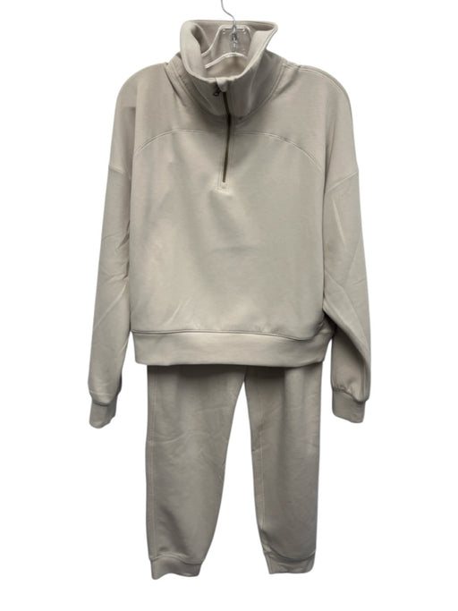 Rhone Size M Cream Heathered Full ZIp Hooded Jogger Pant Set Cream / M