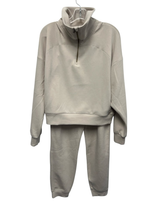 Rhone Size M Cream Heathered Full ZIp Hooded Jogger Pant Set Cream / M