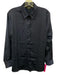 Abbey Glass Size S Navy Blue Polyethylene Satin Long Sleeve Button Down Top Navy Blue / S