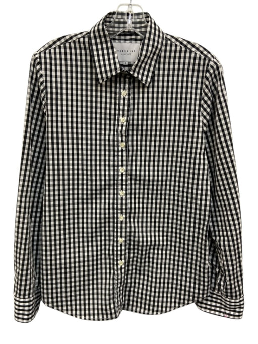The Shirt Size M Black & White Cotton Gingham Long Sleeve Button Down Top Black & White / M