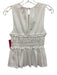 Cinq a Sept Size M White Cotton Blend Gathered Ruffle Sleeveless Top White / M