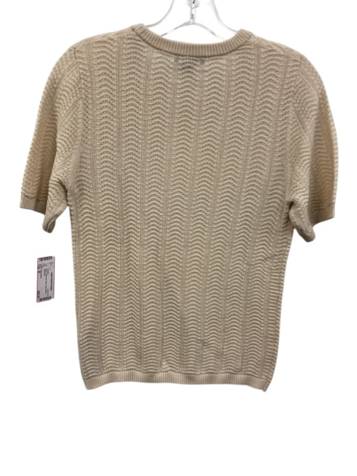 Rag & Bone Size M Beige Wool Knit Wavy short sleeve Sweater Beige / M