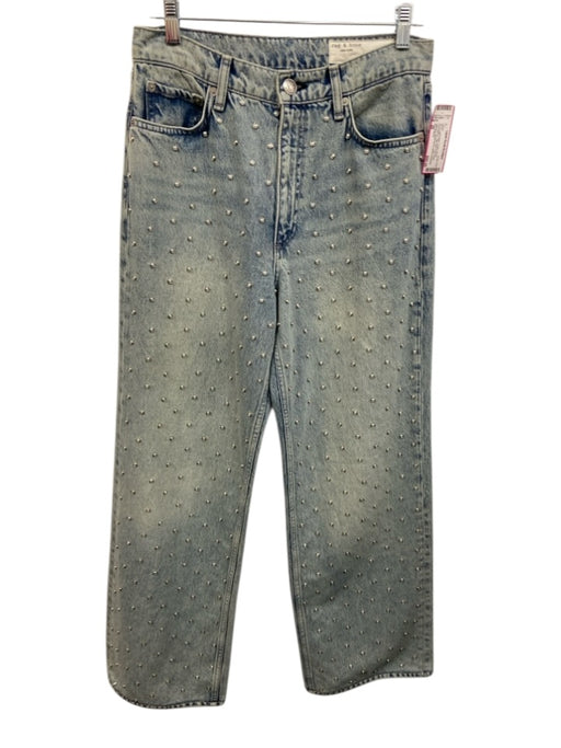 Rag & Bone Size 28 Light Wash Cotton Blend Embellished High Rise Jeans Light Wash / 28