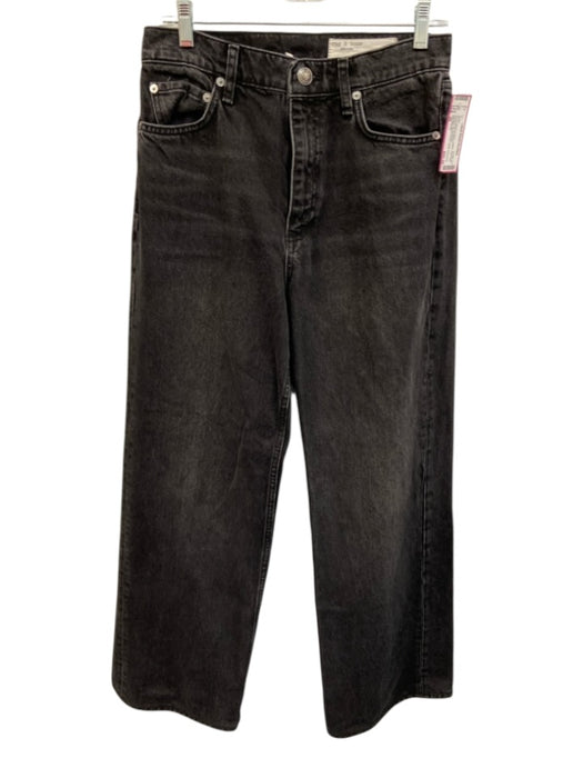 Rag & Bone Size 28 Washed Black Cotton High Rise Straight Leg Jeans Washed Black / 28