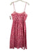 J Crew Size 4 Pink & White Cotton Spaghetti Strap Floral Print Pleated Dress Pink & White / 4