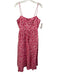 J Crew Size 4 Pink & White Cotton Spaghetti Strap Floral Print Pleated Dress Pink & White / 4