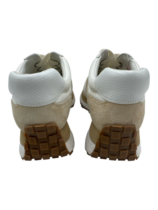 Veronica Beard Shoe Size 8 White & Beige Leather & Suede Lace Up Sneakers White & Beige / 8