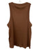 Veronica Beard Size M Brown Pima Cotton Sleeveless Tank Rib Knit Scoop Neck Top Brown / M