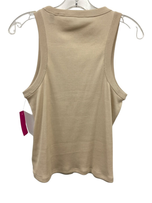 Veronica Beard Size M Cream White Pima Cotton Sleeveless Tank Rib Knit Top Cream White / M