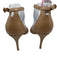 Stuart Weitzman Shoe Size 8B Beige Leather Peep Toe Ankle Buckle Midi Heel Pumps Beige / 8B