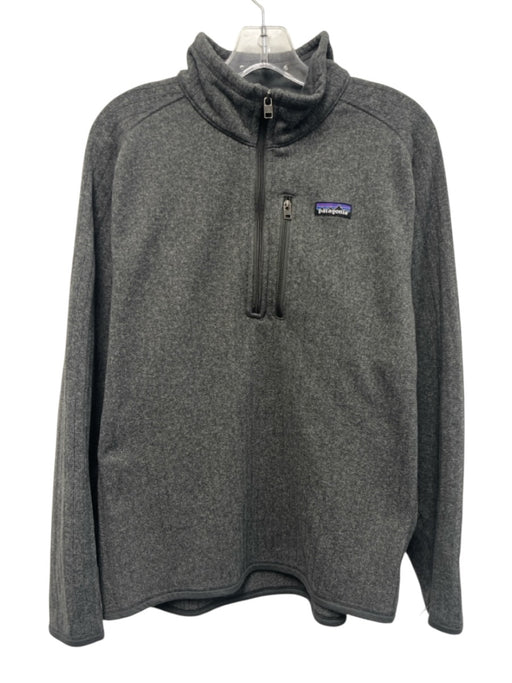 Patagonia Size L Gray Synthetic Solid Quarter Zip Outdoor Men's Jacket Gray / L