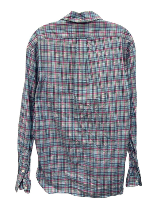 Ralph Lauren Size L Blue & Pink Cotton Plaid Button Up Men's Long Sleeve Shirt Blue & Pink / L