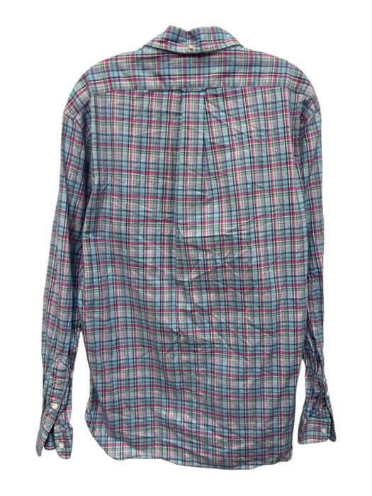 Ralph Lauren Size L Blue & Pink Cotton Plaid Button Up Men's Long Sleeve Shirt Blue & Pink / L