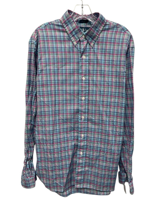Ralph Lauren Size L Blue & Pink Cotton Plaid Button Up Men's Long Sleeve Shirt Blue & Pink / L