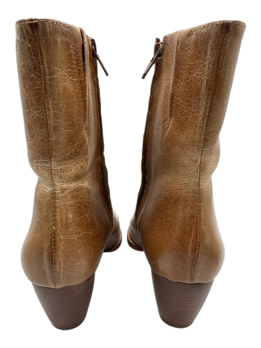 Matisse Shoe Size 8.5 Tan Brown Leather Upper Crinkle Pointed Toe Low calf Boots Tan Brown / 8.5
